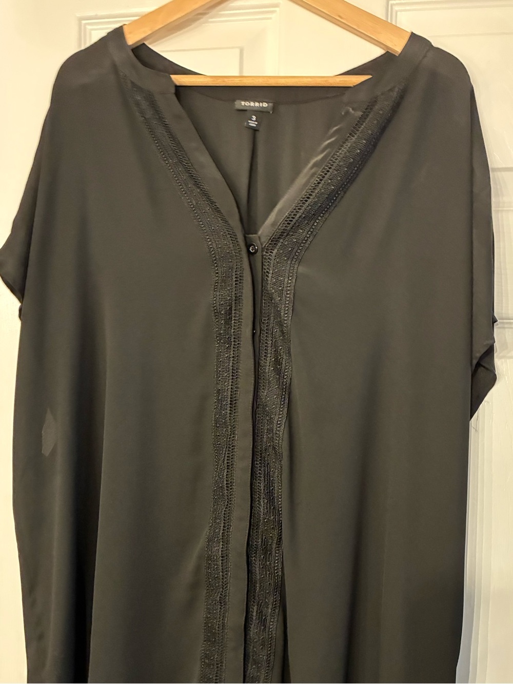 torrid Black Embellished V-Neck Tunic